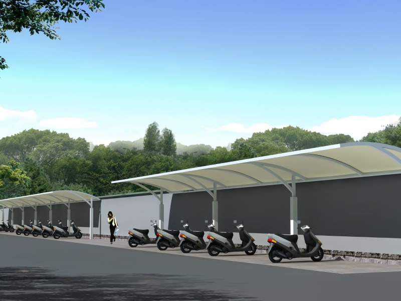 膜結構自行車棚